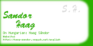 sandor haag business card