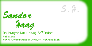 sandor haag business card